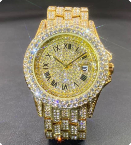 Full Diamond High End Calendar Men's Quartz Watch Gentlemen's Watch