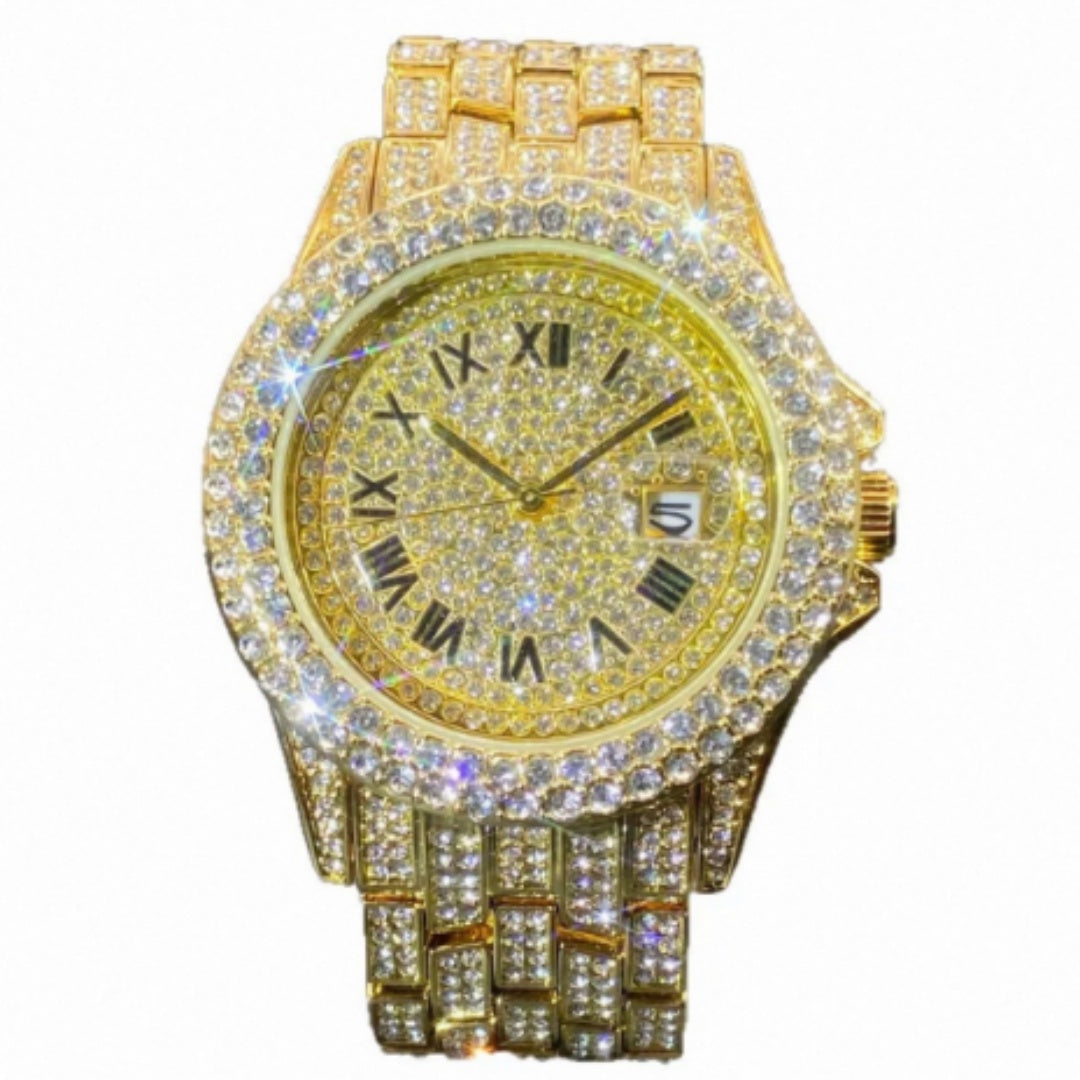 Full Diamond High End Calendar Men's Quartz Watch Gentlemen's Watch