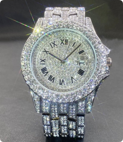 Full Diamond High End Calendar Men's Quartz Watch Gentlemen's Watch