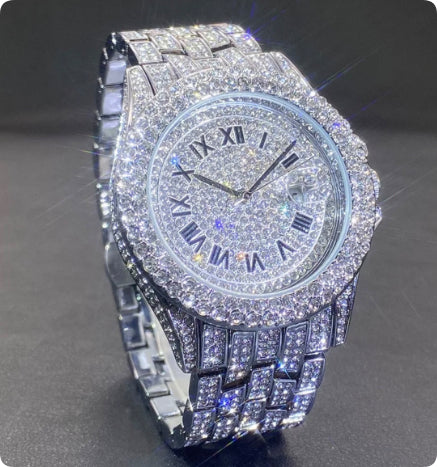 Full Diamond High End Calendar Men's Quartz Watch Gentlemen's Watch
